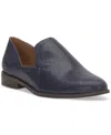 Lucky Brand Ellopy Flat In Navy Snakeskin Leather