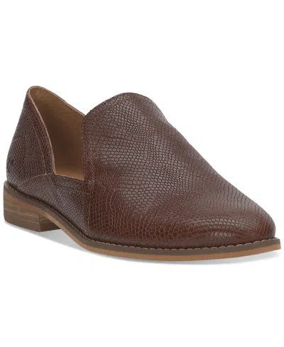 Lucky Brand Women's Ellopy Cutout Flat Loafers In Reishi Snakeskin Leather
