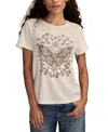 Lucky Brand Stud Embellished Butterfly Cotton Graphic T-shirt In Neutral