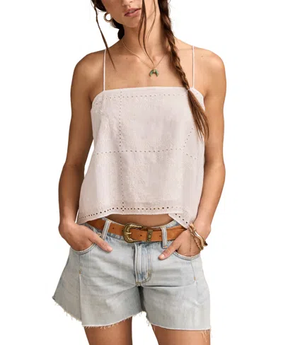 Lucky Brand Women's Embroidered Breezy Cotton Tank Top