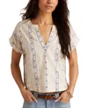 Lucky Brand Roll Sleeve Cotton Top