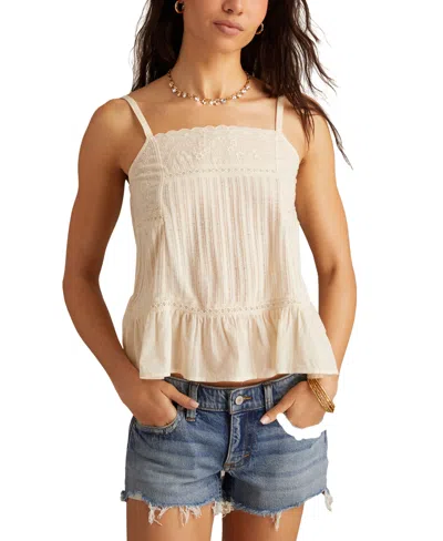 Lucky Brand Embroidered Camisole In Neutral