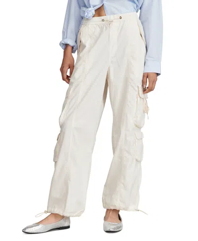 Lucky Brand Women's Exaggerated Cargo Flight Drawcord-waist Pants In Tofu