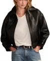 Lucky Brand Women's Exaggerated Collar Leather Jacket In Black
