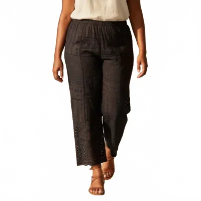 Lucky Brand Women's Eyelet Wide Leg Pants In Black