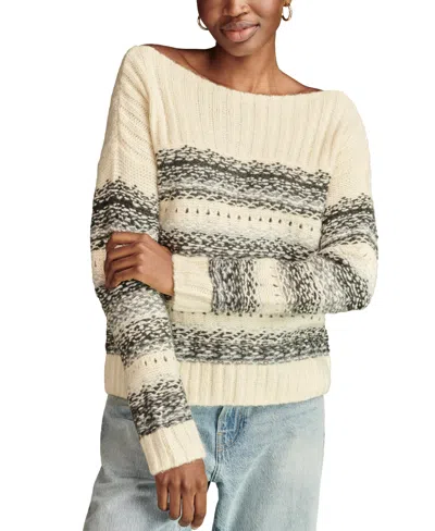 Lucky Brand Women's Fair Isle Boatneck Sweater In Neutral Combo