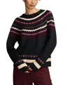 Lucky Brand Fair Isle Crewneck Sweater In Black