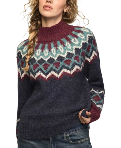 Lucky Brand Women's Fair Isle Mock Neck Long-sleeve Sweater In Multi