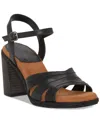 Lucky Brand Fanesa Ankle Strap Sandal In Black Leather