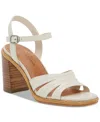 Shop Lucky Brand Women's Fanesa Strappy Block-heel Dress Sandals In Tusk Leather