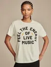 Lucky Brand Women's Feel The Energy Of Live Music Crewneck T-shirt In Blue