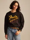 Lucky Brand Women's Fender 70th Anniversary Crew Fleece In Black