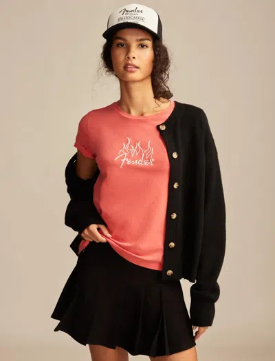 Lucky Brand Women's Fender Flames Classic Crew In Multi