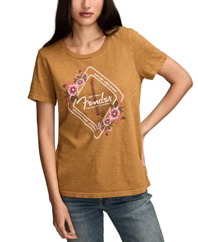 Lucky Brand Fender Floral Graphic T-shirt In Brown