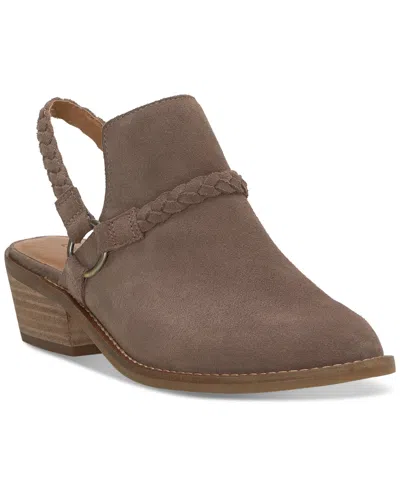 Lucky Brand Women's Fenise Slingback Braided Shooties In Coffee Quart Suede