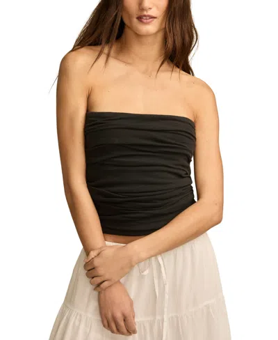 Lucky Brand Women's Festival Knit Tube Top In Jet Black