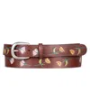Lucky Brand Women's Floral Embossed Leather Pant Belt In Brown