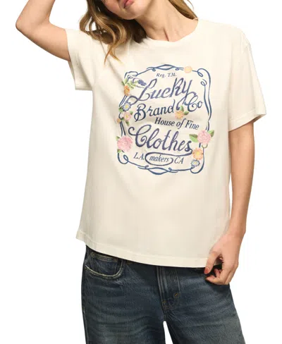 Lucky Brand Women's Floral Frame Graphic T-shirt In Multi