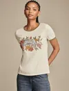 Lucky Brand Floral Lucky Cotton Graphic Ringer T-shirt