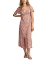 Lucky Brand Print Button Front Midi Dress In Autumn Glaze Multi