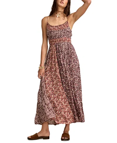 Lucky Brand Women's Floral Print Smocked Midi Dress