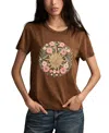 Lucky Brand Embroidered Floral Sun Cotton Graphic T-shirt In Brown