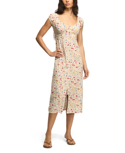 Lucky Brand Women's Floral Sweetheart Neck Viscose Midi Dress In Multi