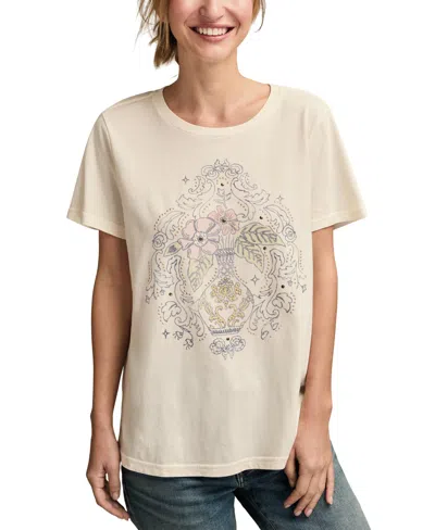 Lucky Brand Women's Floral Vase Classic Crewneck T-shirt In Neutral