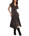 Lucky Brand Women's Flutter Sleeve Midi Dress In Multi