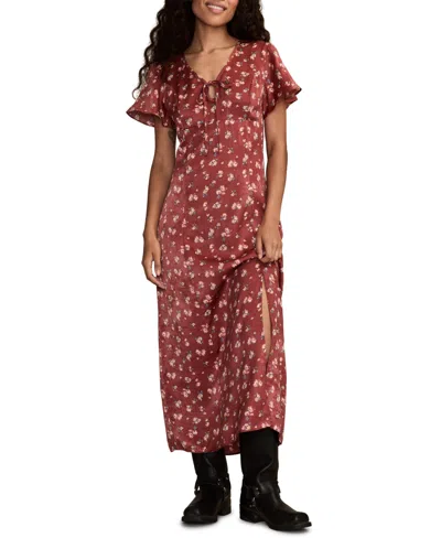 Lucky Brand Women's Flutter Sleeve Midi Dress In Multi