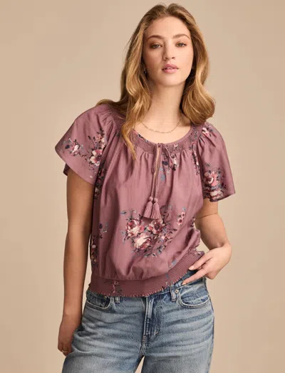 Lucky Brand Women's Flutter Sleeve Top
