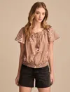 Lucky Brand Women's Flutter Sleeve Top