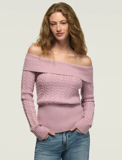 Lucky Brand Women's Fold Over Rib Sweater In Pink