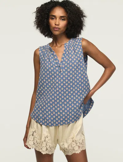 Lucky Brand Women's Gauze Popover Tank In Blue