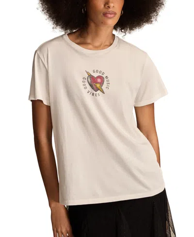 Lucky Brand Women's Good Music Good Vibes T-shirt In White