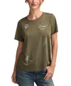Lucky Brand Women's Grateful Dead Multi Hit Classic Crewneck T-shirt In Green