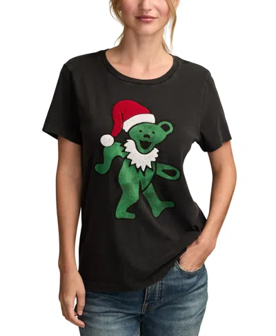 Lucky Brand Grateful Dead Santa Bear Cotton Graphic T-shirt In Black