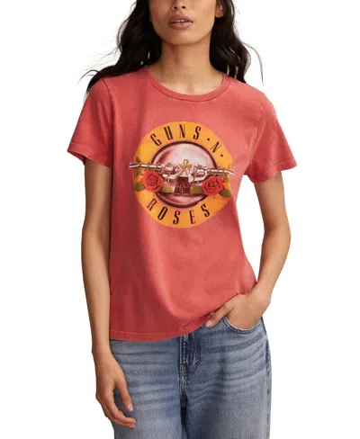 Lucky Brand Women's Guns N Roses Seal Crewneck T-shirt In Red
