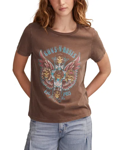Lucky Brand Women's Guns N Roses Wings Crewneck T-shirt In Brown