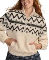 Lucky Brand High Pile Half Zip Top In Multi