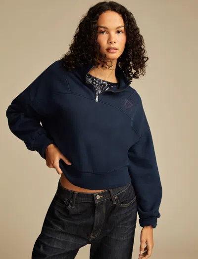 LUCKY BRAND WOMEN'S HALF ZIP LUCKY FLEECE
