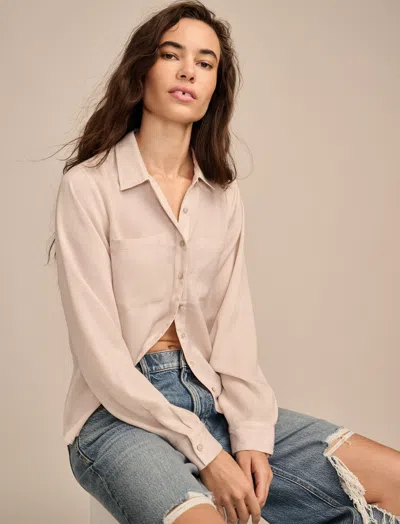 Lucky Brand Women's Hammered Satin Buttondown Shirt In Blue