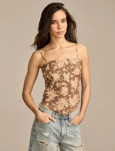 Lucky Brand Women's Hanky Hem Scarf Top In Gold