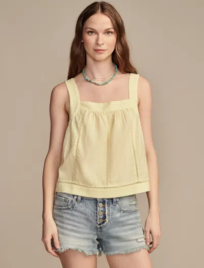 Lucky Brand Women's Hemp Lace Cami Top In Multi