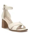 Lucky Brand Women's Herrika Stacked Heel Crisscross Dress Sandals In White
