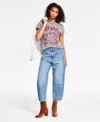 LUCKY BRAND WOMEN'S HIGH-RISE BARREL-LEG COTTON JEANS