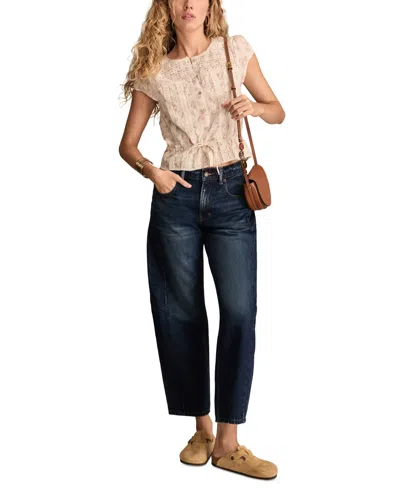 Lucky Brand Women's High-rise Barrel-leg Jeans In Brown