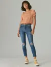 Lucky Brand Bridgette Distressed High Waist Ankle Crop Skinny Jeans In Multi