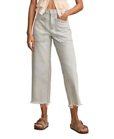 Lucky Brand Women's High-rise Cropped Wide-leg Jeans In Glaze Up Wash