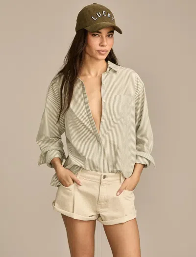 Lucky Brand Women's High Rise Mom Short In Neutral